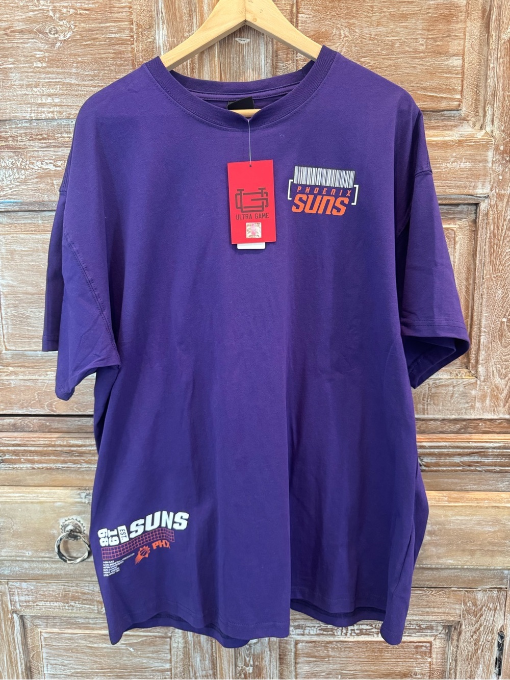 Ultra Game NWT Phoenix Suns Purple and Orange Graphic Tee NBA Unisex Activewear